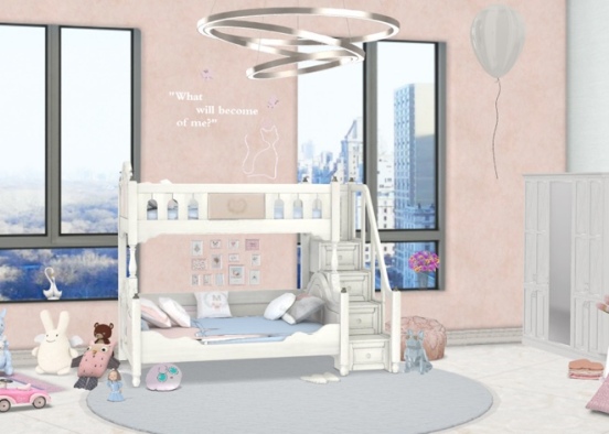 little girl’s bedroom  Design Rendering