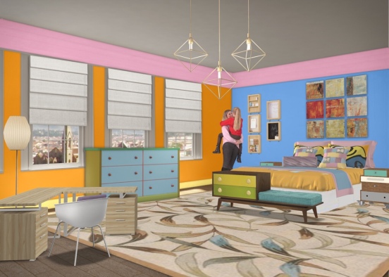 Rainbow 🌈 kids room  Design Rendering
