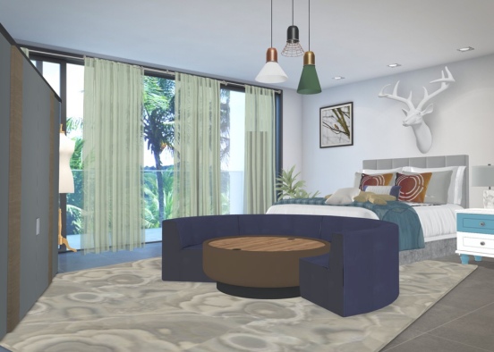 Hawaiian 🌺 bedroom Design Rendering