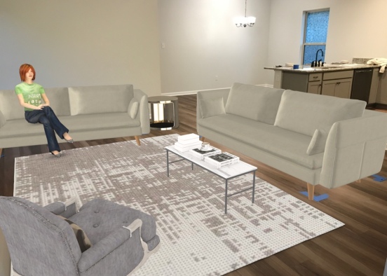 BR home living room 2 sofas Design Rendering
