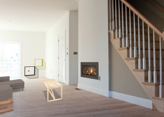 Cozy Basement Lounge Area Design Rendering