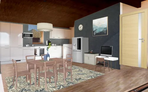 Teal kitchen