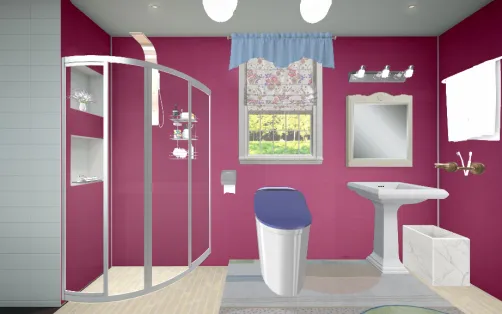 Hot pink bathroom