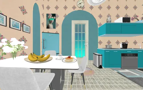 Teal kitchen