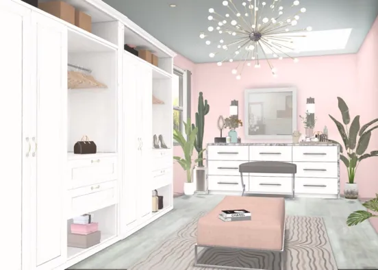 Pink glam room  Design Rendering