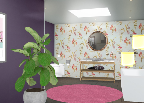 Violet Badroom Design Rendering