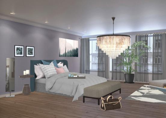 Classical bedroom Design Rendering