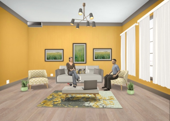 Couples Living Room  Design Rendering