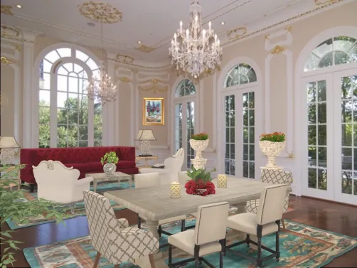 Formal dining room, living room combo