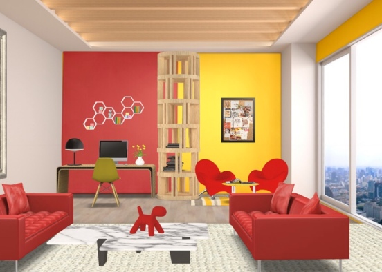 colourful office Design Rendering
