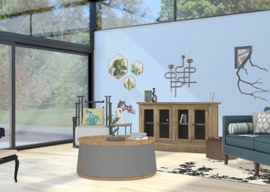 Natural LightModern Living Room Design Rendering