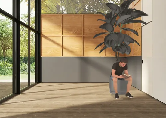 he sits on pot to read  Design Rendering