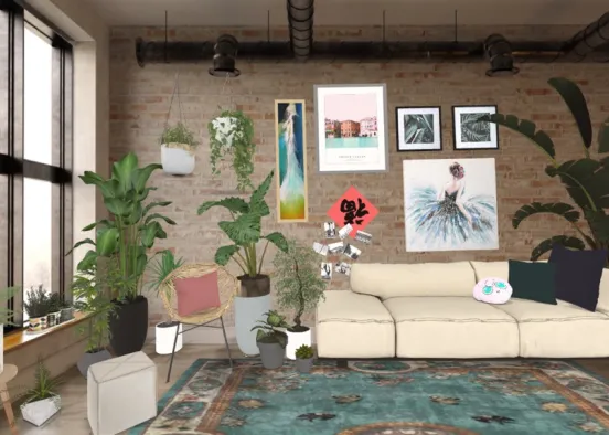 plant living room Design Rendering