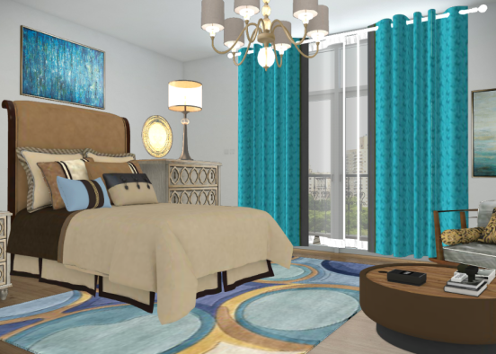 Clasic bed room. Design Rendering
