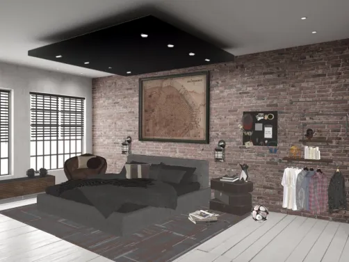 Boy industrial style bedroom