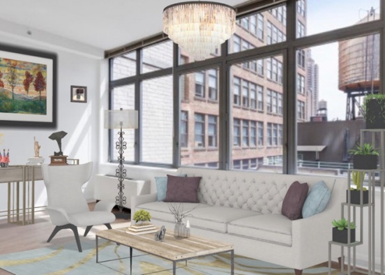 NYC APARTEMENT {Living Room} Design Rendering