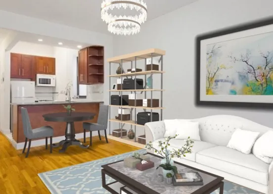 New York Simple Apartement {LIVING ROOM} Design Rendering