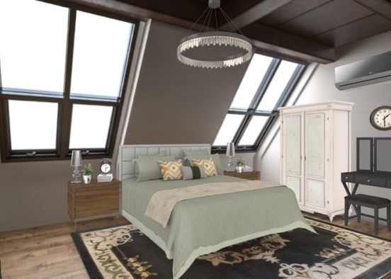Simple Bedroom  Design Rendering