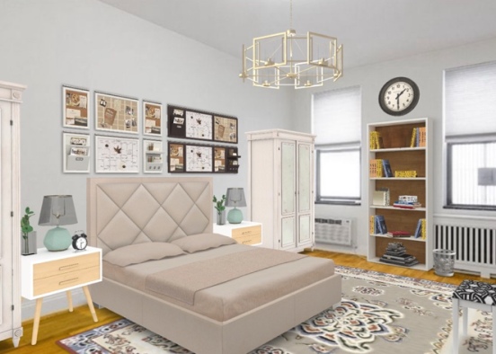 New York Simple Apartement {BEDROOM} Design Rendering