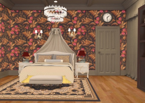 Vintage Bedroom Design Rendering