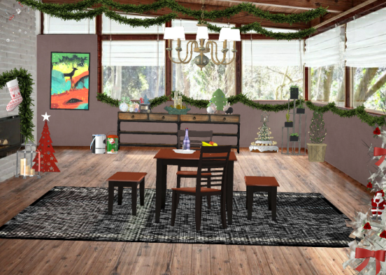 Holiday Country dining room  Design Rendering