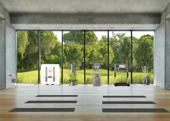 yoga and gym greenery center Design Rendering