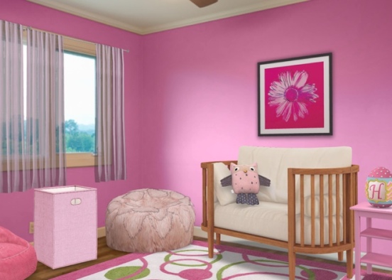 pink baby room Design Rendering