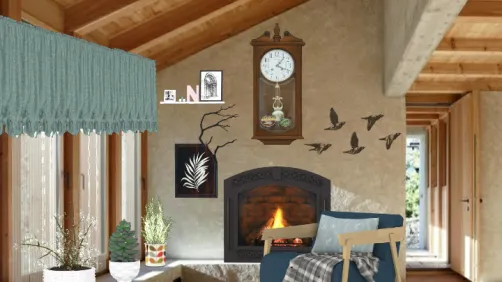 Living room with fireplace 