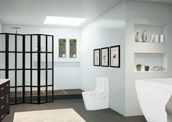 Nature Minimalism Bathroom Design Rendering