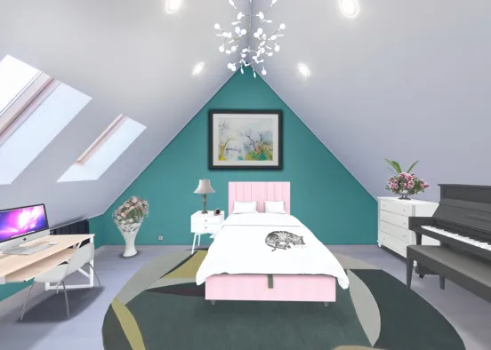 girl’s bedroom Design Rendering
