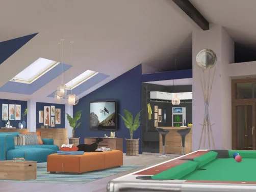 games room and bar in the attic