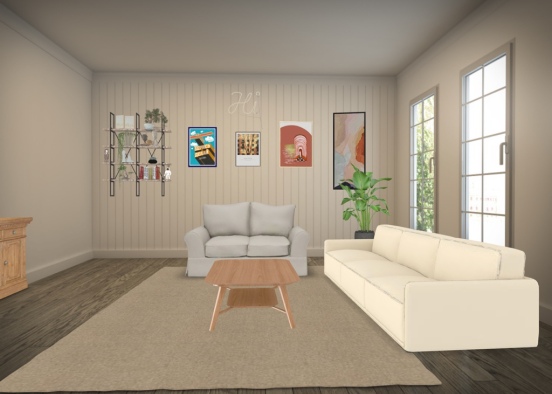 college living room Design Rendering
