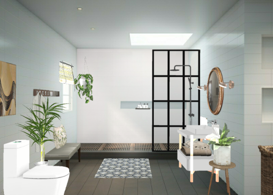 Baño minimalista Design Rendering