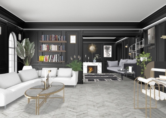 Den-living room  Design Rendering