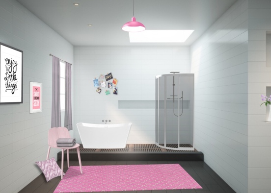 pink bathroom  Design Rendering