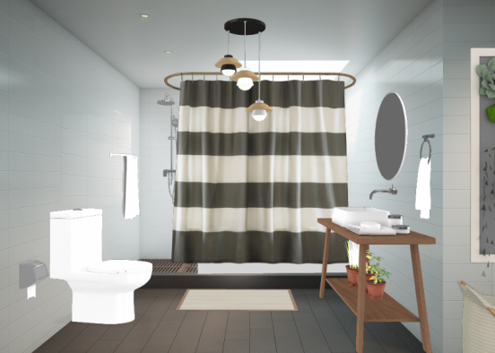banheiro simples Design Rendering