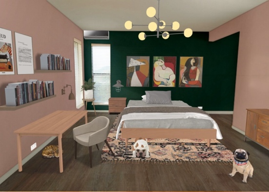 Pinkish room style Design Rendering