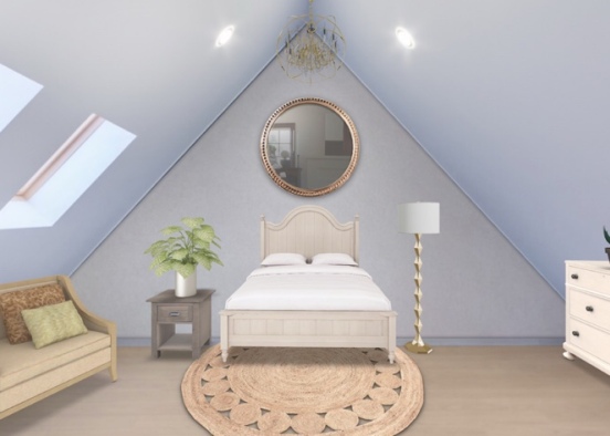 Boho Chic Bedroom Design Rendering
