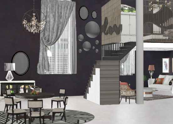 Studio Loft Living Design Rendering