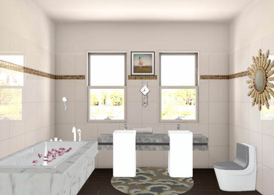 my first day making a bathroom it is really fancy🌊🌉 Design Rendering