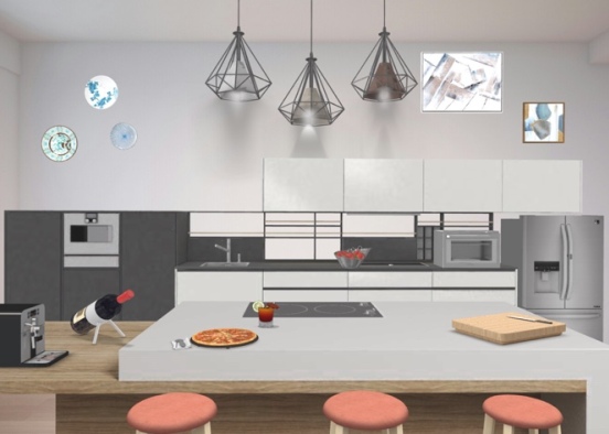 apartment kitchen Design Rendering