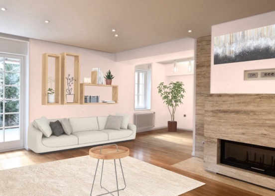House 1 - living room  Design Rendering
