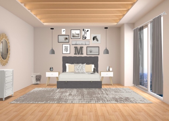 Neutral bedroom Design Rendering