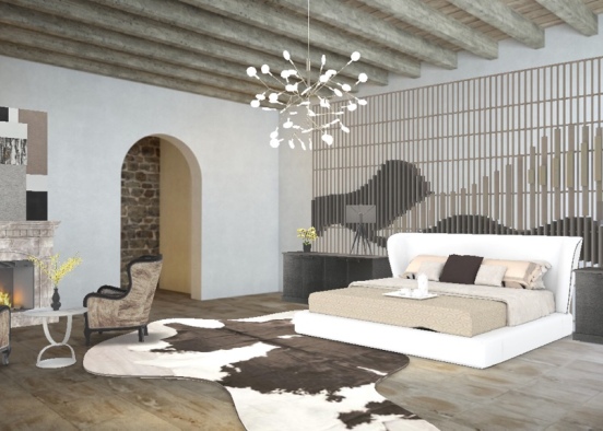 Spanish Country Home / Bedroom   Design Rendering