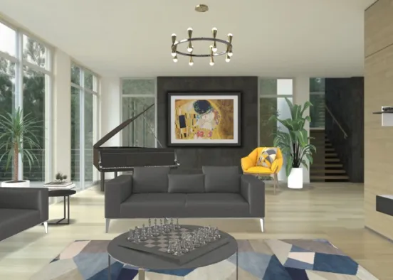 Interior Living Space Design Rendering