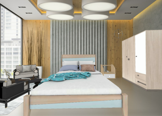 Wood and gray Design Rendering
