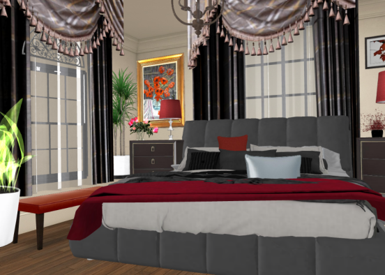 Touch of Red and Black Design Rendering