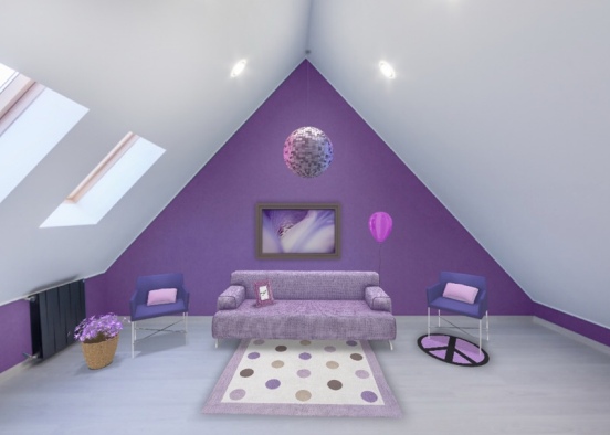 shades of purple room Design Rendering