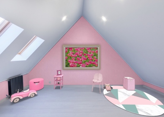 shades of pink room Design Rendering