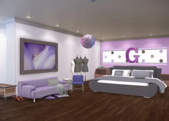 kids room who loves purple Design Rendering